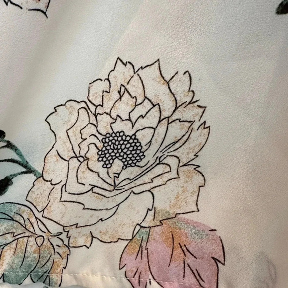 Torrid Ivory Floral Lace-Up Georgette Babydoll Sleeveless Blouse Plus Size 4XL - Picture 6 of 14